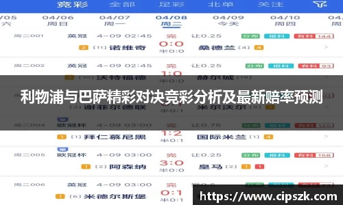 利物浦与巴萨精彩对决竞彩分析及最新赔率预测