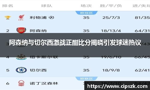 阿森纳与切尔西激战正酣比分揭晓引发球迷热议